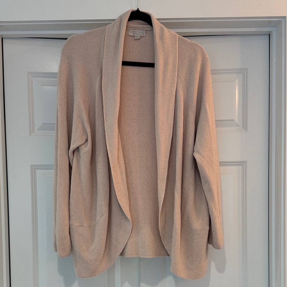 Barefoot Dreams Open-Front Shawl Collar Cardigan - Cream